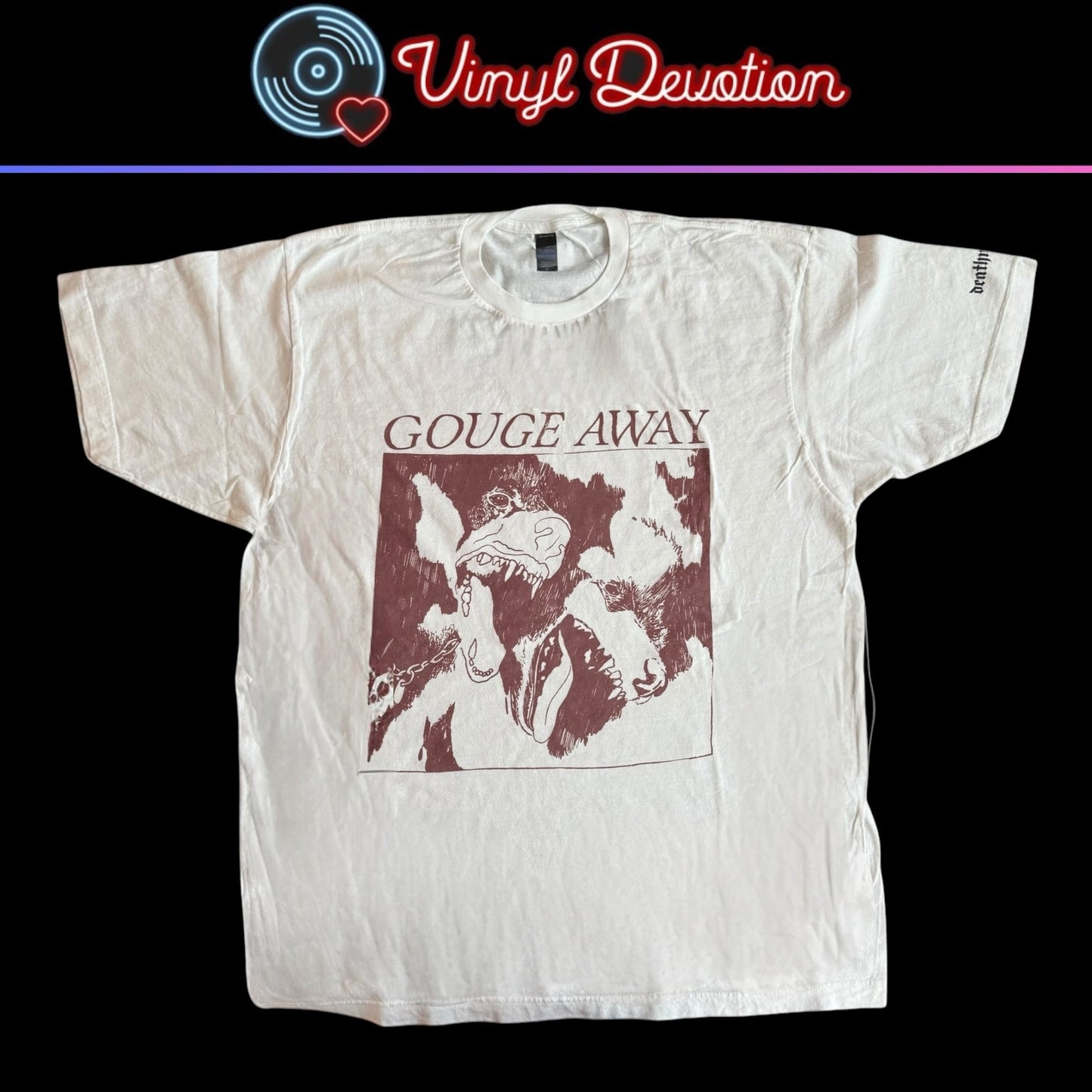 Gouge Away Band Burnt Sugar White T-Shirt Size XL