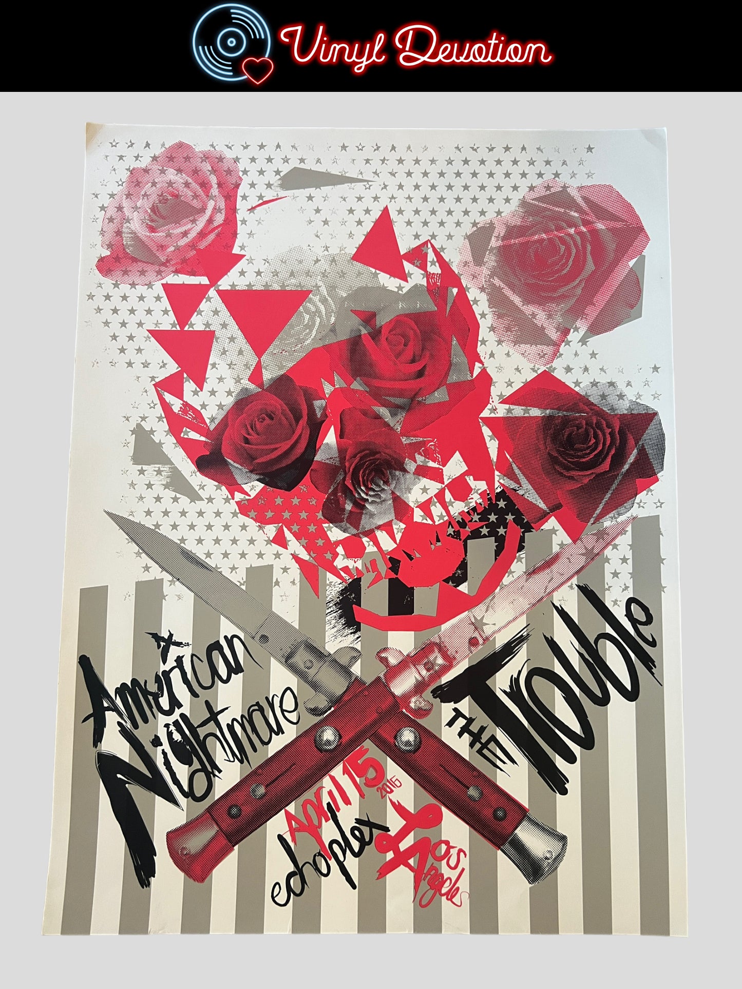 American Nightmare / The Trouble Poster Screenprint Echoplex April 2016 Los Angeles 18 x 24 inches