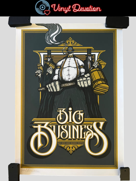 Big Business Band Show Poster Neumos in Seattle May 2009 17 x 24 inches Brad Klausen