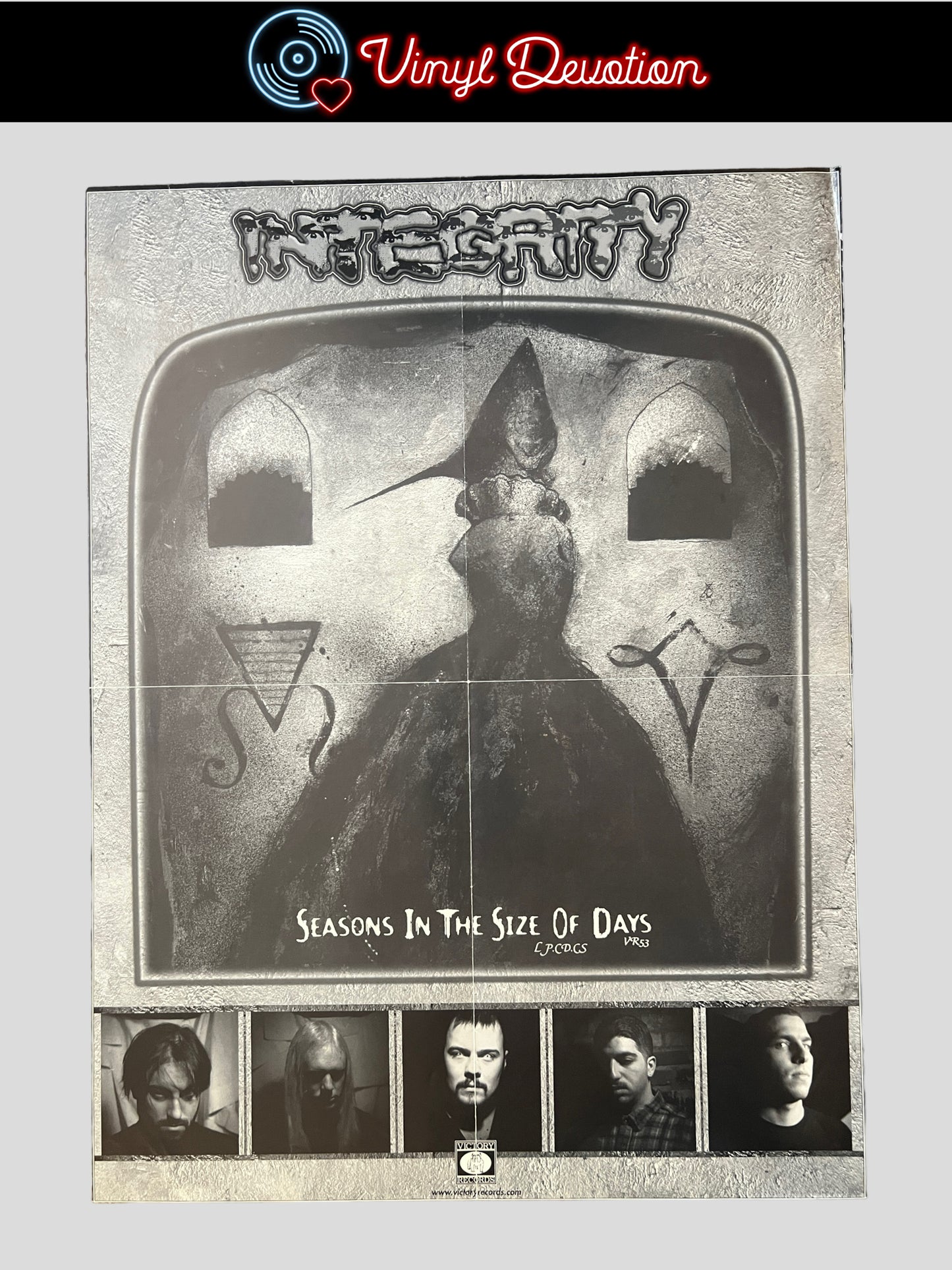 Integrity - Seasons in the Size of Days Vintage 1997 Promo Poster Victory Records 18 x 24 inches