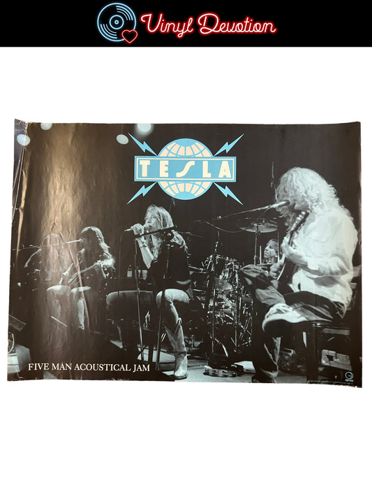 Tesla - Five Man Acoustical Jam Vintage 1990 Promo Poster 18 x 24 inches