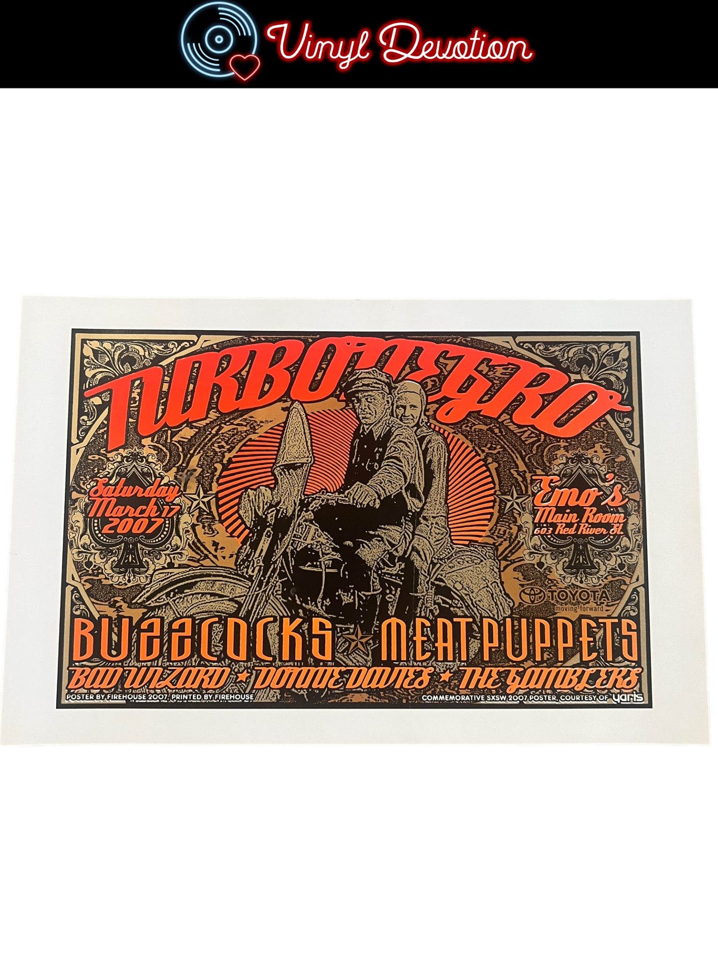 Turbonegro / Buzzcocks / Meat Puppets - Silkscreen Poster SXSW Emo's Austin 2007 13 x 20 inches