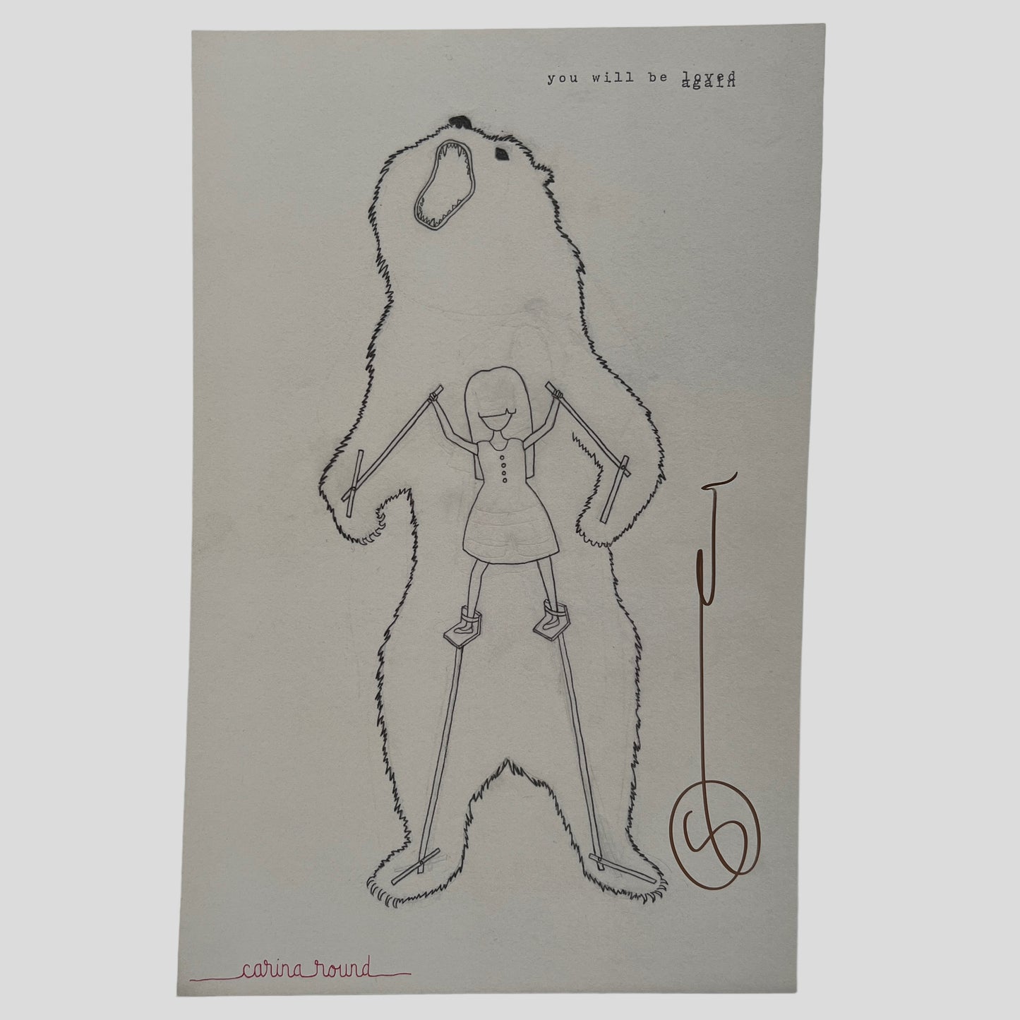 Carina Round - Girl in Bear 11 x 17 Poster SIGNED
