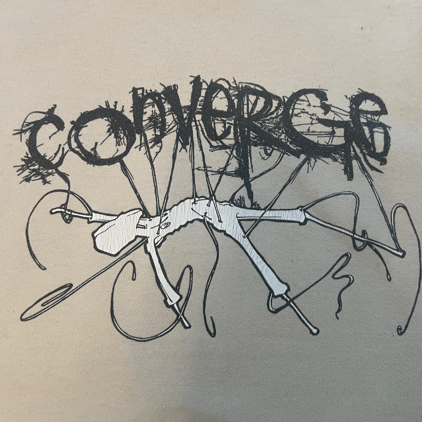 Converge Band Petitioning The Empty Sky 1996 Vintage T-Shirt Tan Size Large