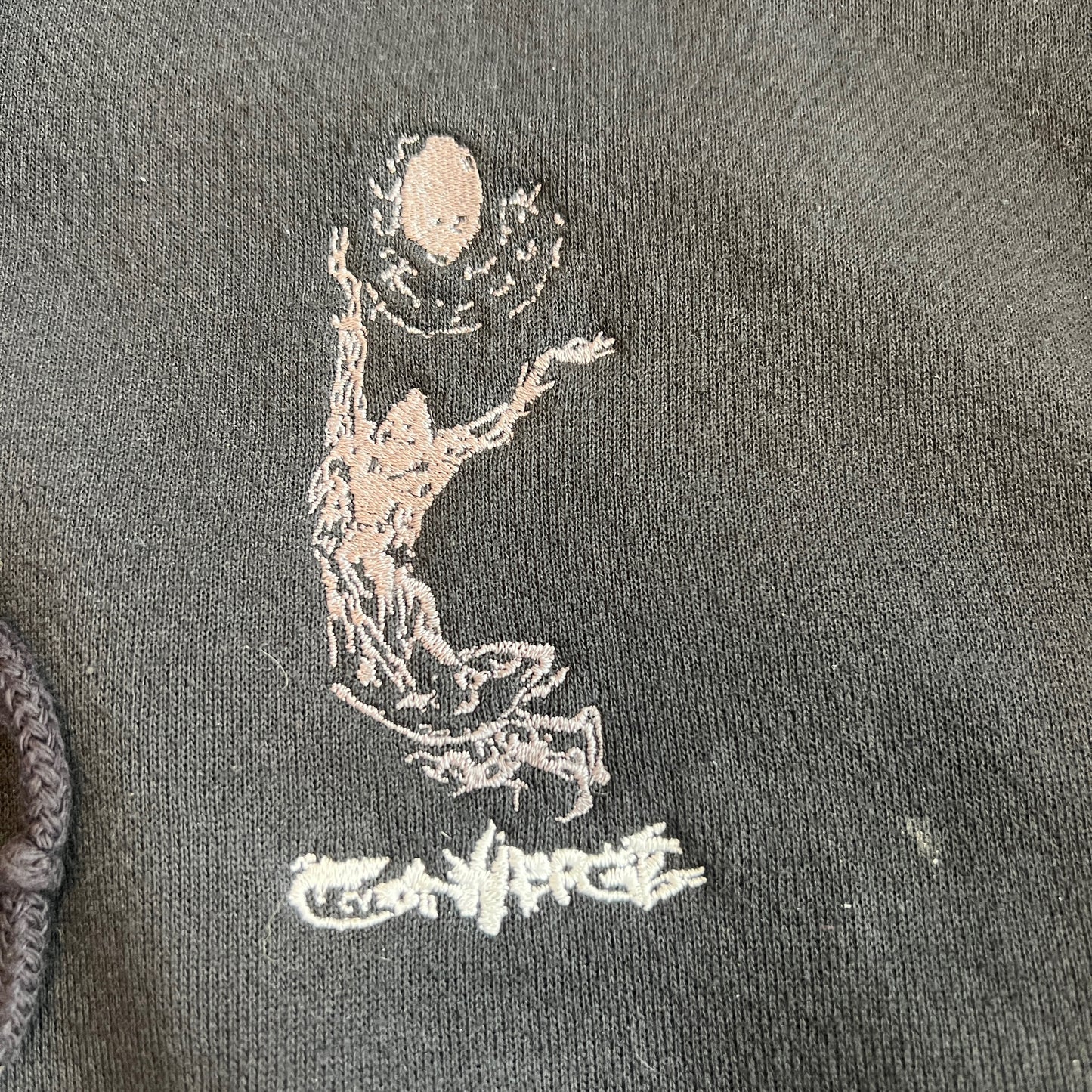 Converge Band Sunman Embroidered Zip Up Hoodie Size Large