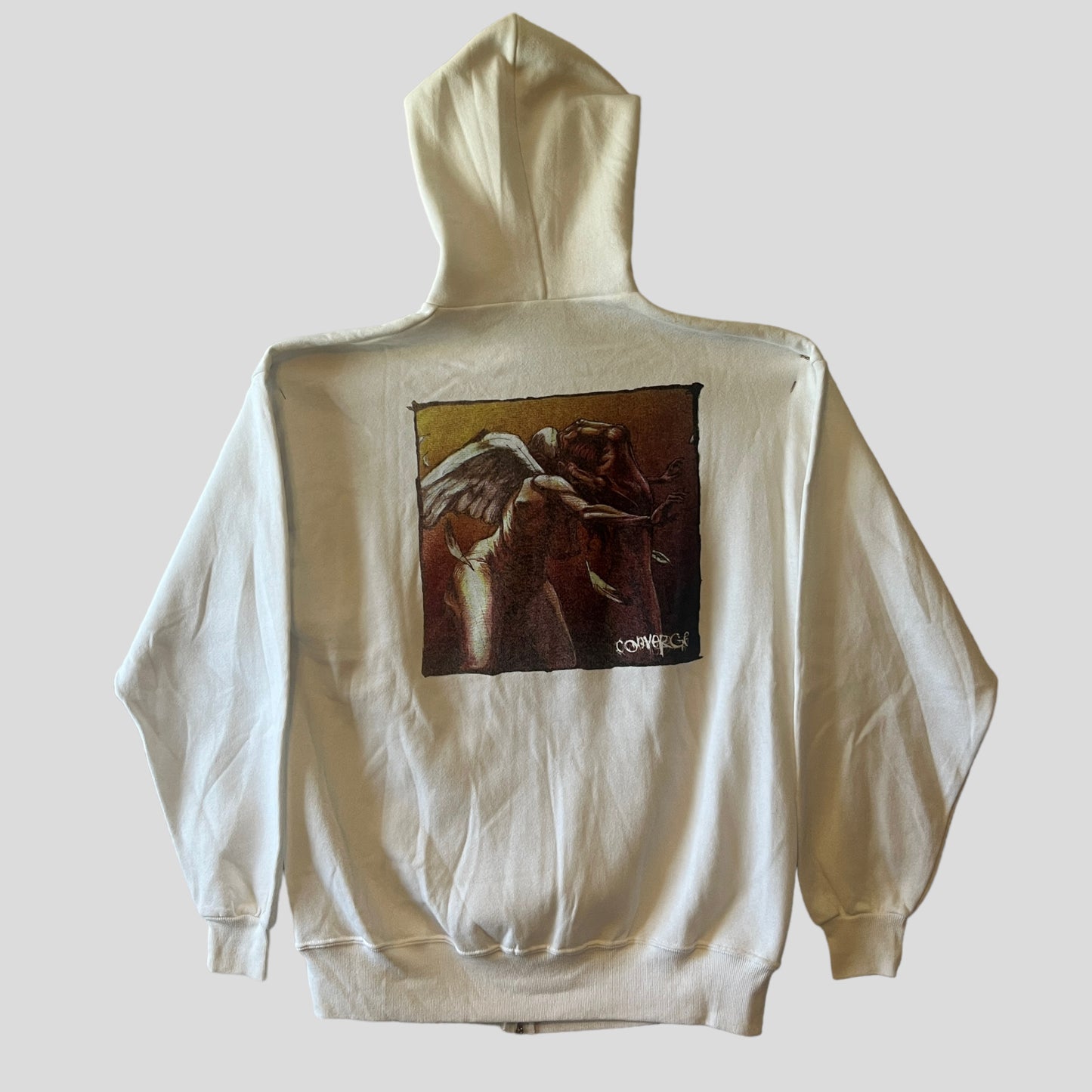 Converge Band Y2K / Poacher Diaries Vintage White Zip Up Hoodie Size L