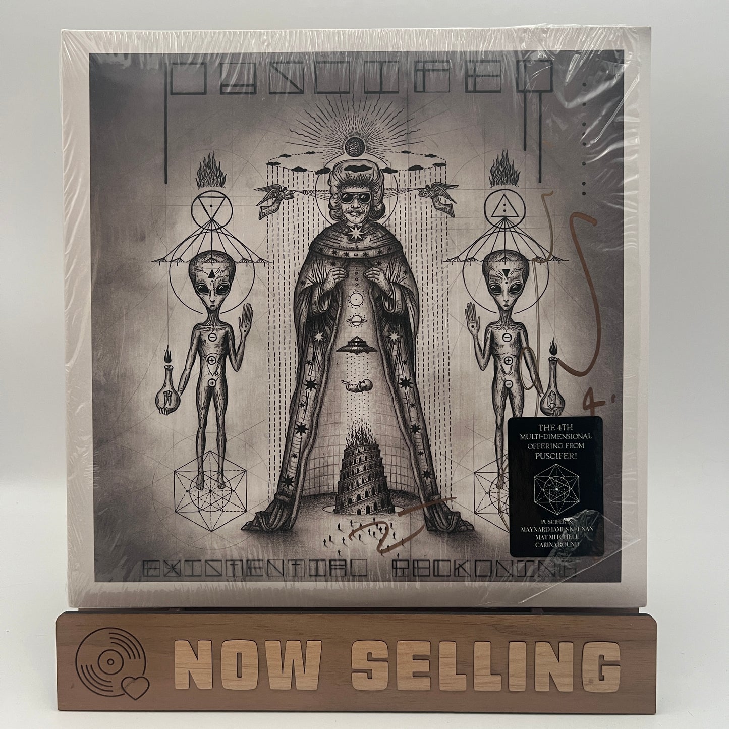 Puscifer - Existential Reckoning Vinyl LP Gray Translucent Marble Signed by Maynard, Mat and Carina