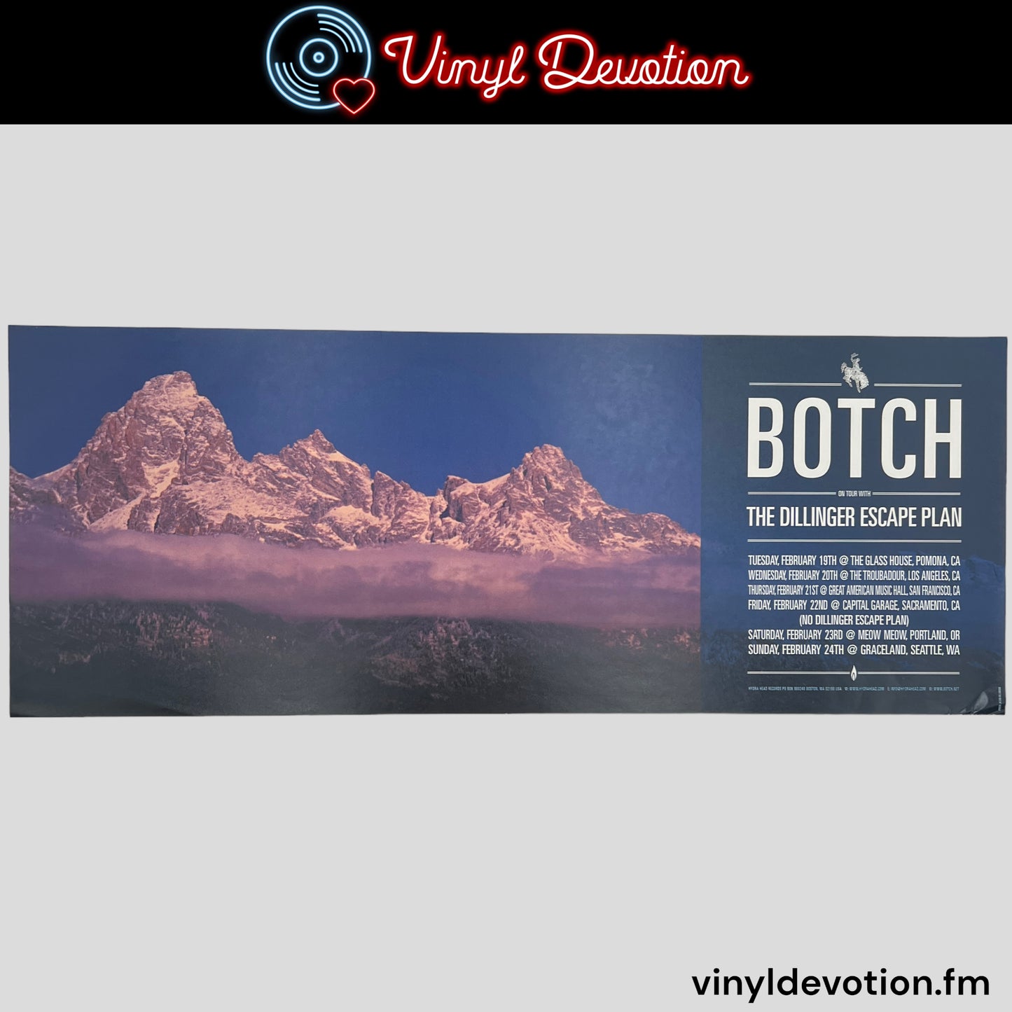 Botch Band / Dillinger Escape Plan 2002 Final Tour Poster 8.5 x 22