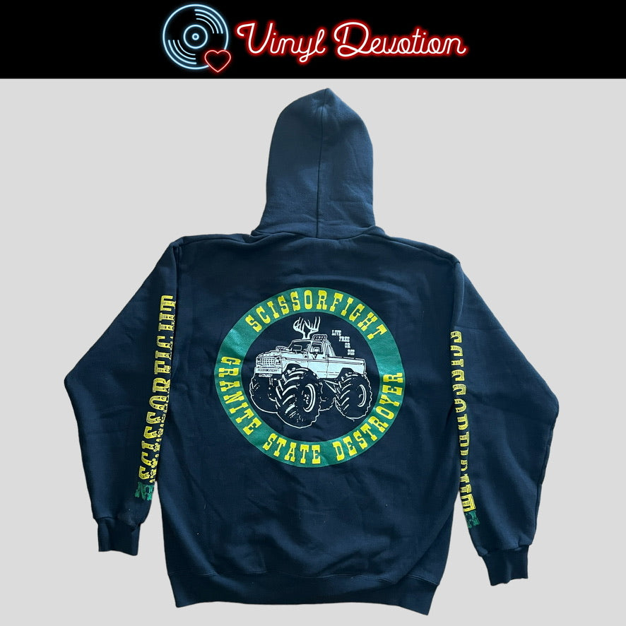 Scissorfight Live Free or Die Zipper Hoodie Black Size L