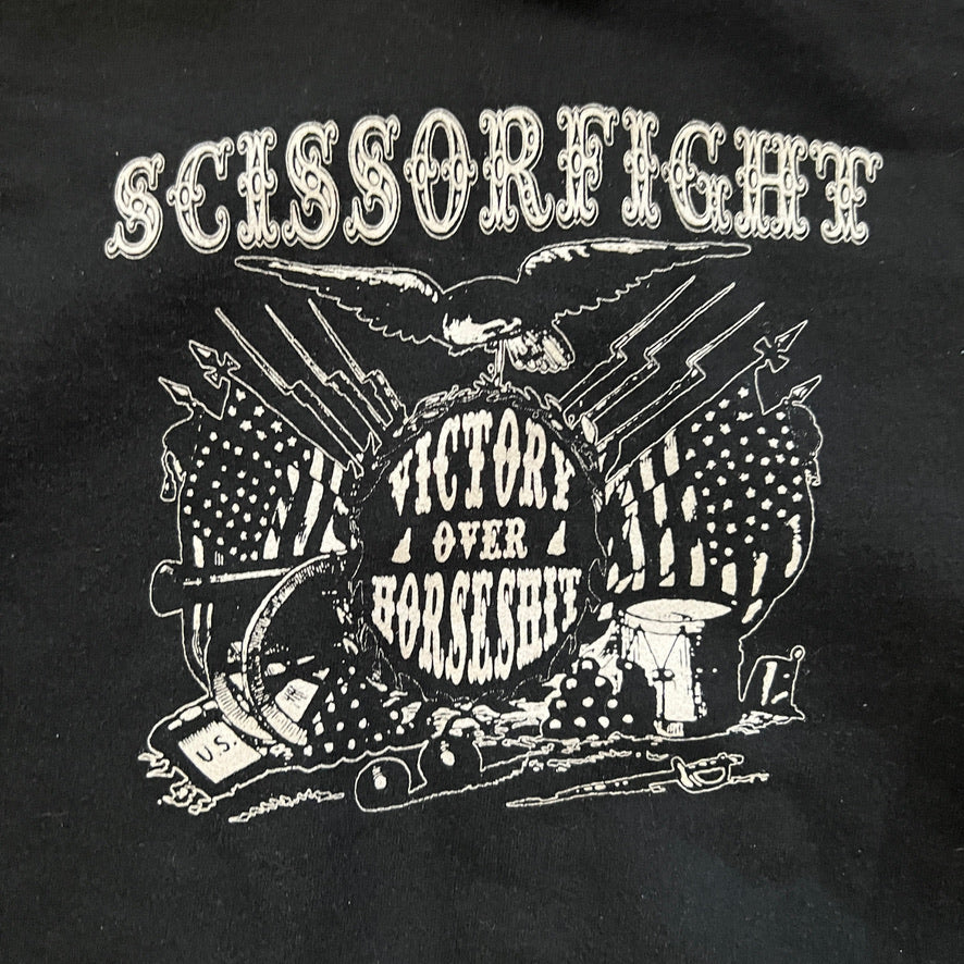 Scissorfight Victory Over Horseshit Crewneck Sweatshirt Black Size XL