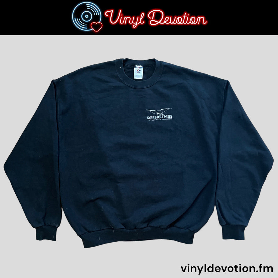 Scissorfight Victory Over Horseshit Crewneck Sweatshirt Black Size XL