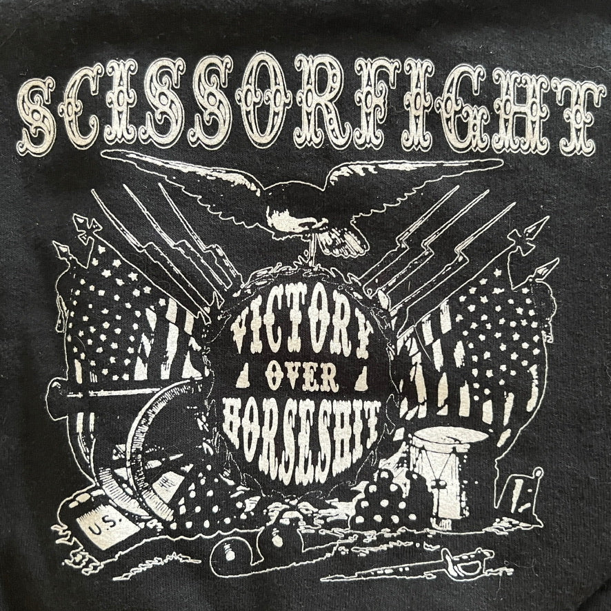 Scissorfight Victory Over Horseshit Pullover Hoodie Black Size XL