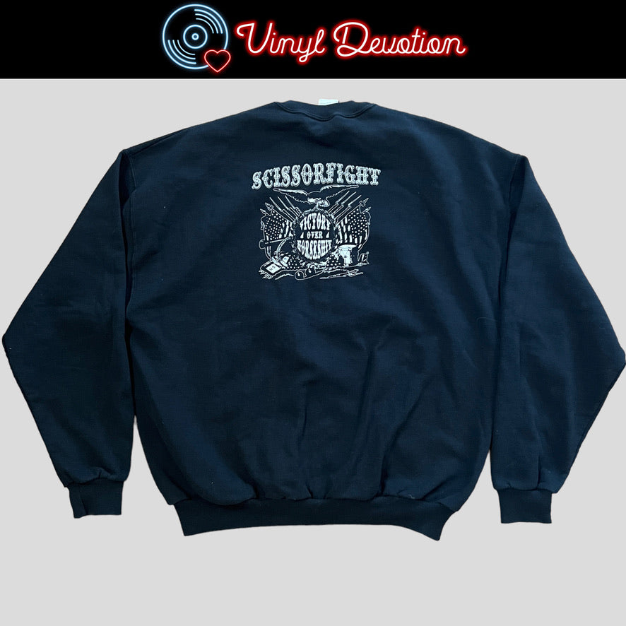 Scissorfight Victory Over Horseshit Crewneck Sweatshirt Black Size XL