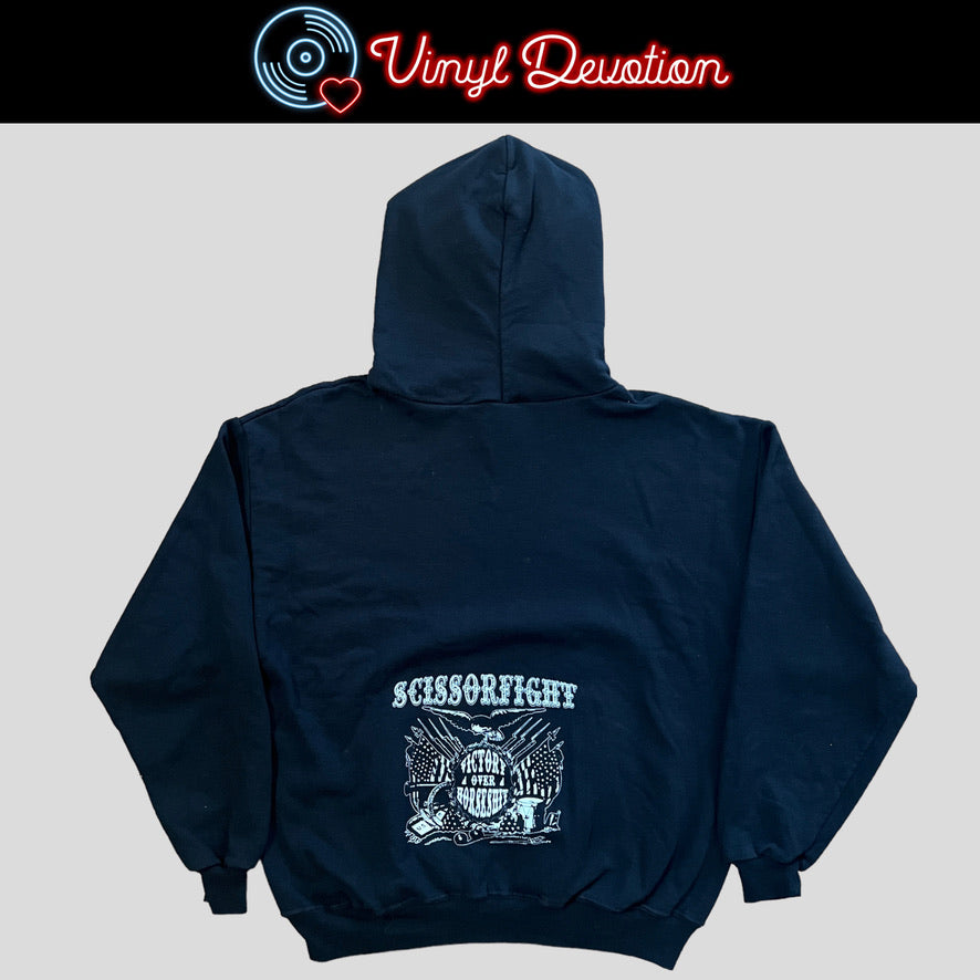 Scissorfight Victory Over Horseshit Pullover Hoodie Black Size Large