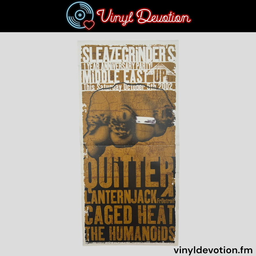 Sleazegrinder - 2002 One Year Anniversary Party 8 x 17 Band Promo Poster