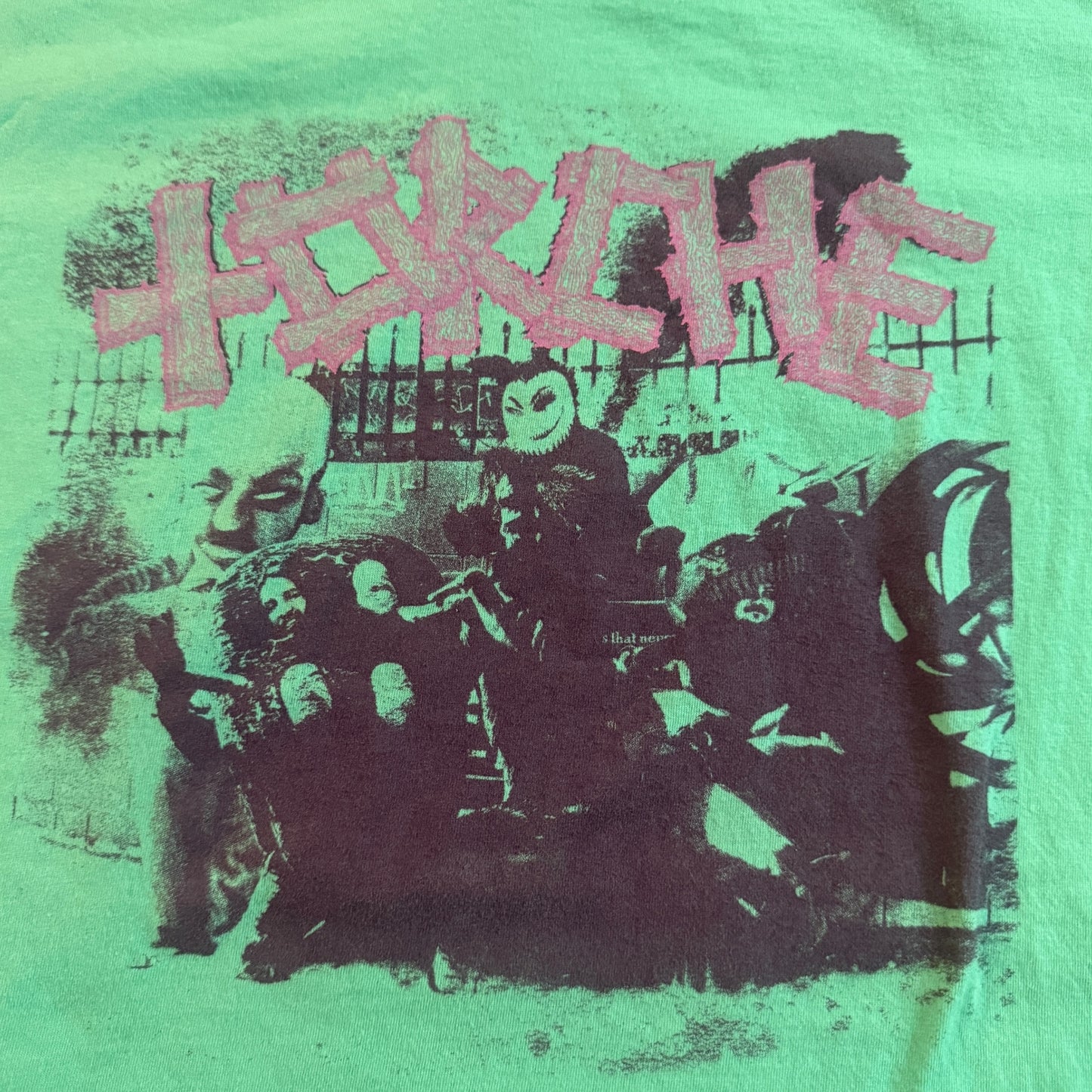 Torche Band Healer / Across The Shields Green T-Shirt Size L Floor Cavity Kylesa Wrong Psychic Mirrors