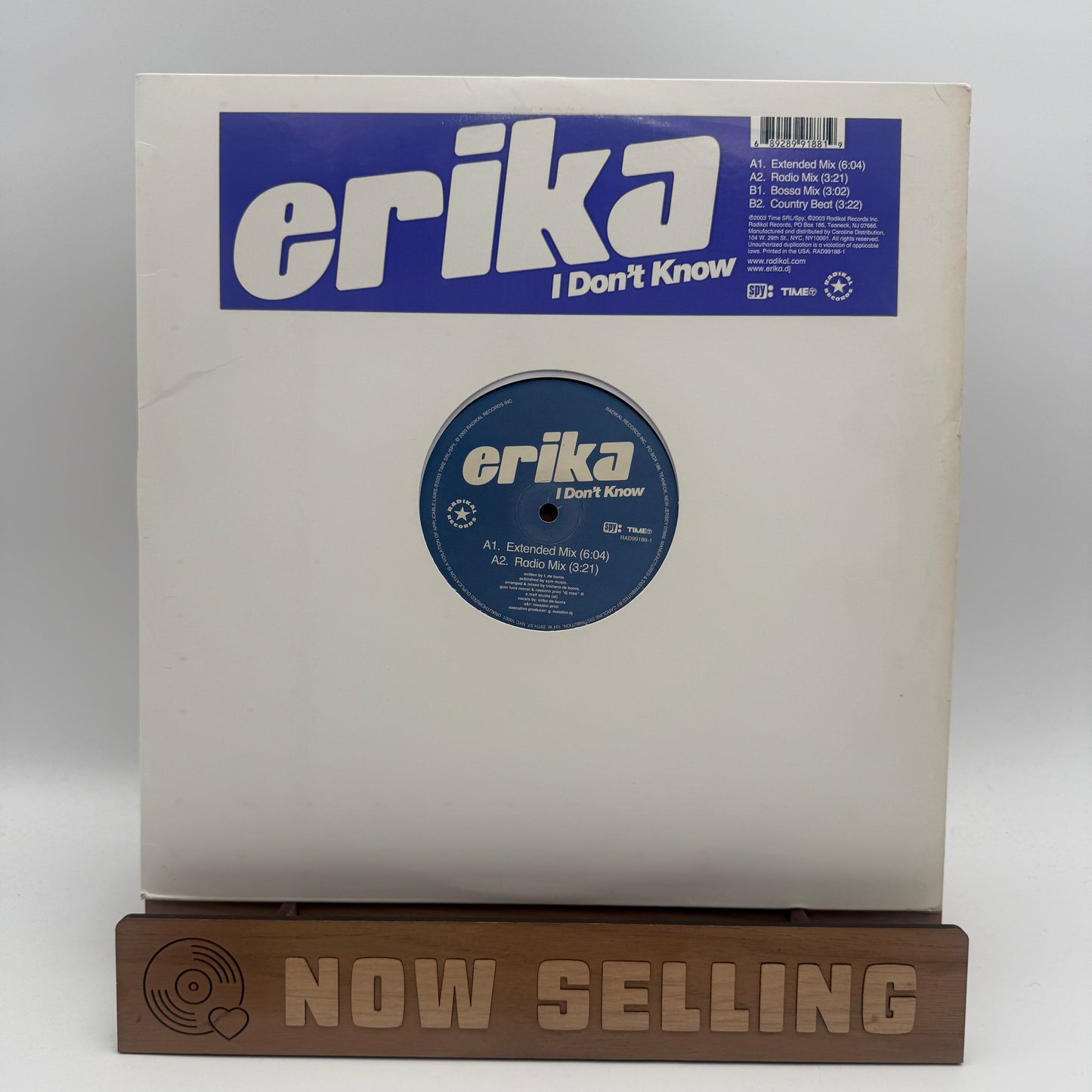Erika ‎– I Don't Know Vinyl 12" Electronic Euro House