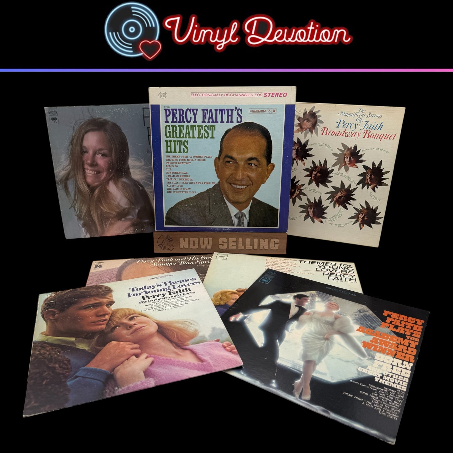 Percy Faith 7 Vinyl Lot - Greatest Hits, Broadway Bouquet, Born Free, Themes for Young Lovers, Younger than Spring, etc