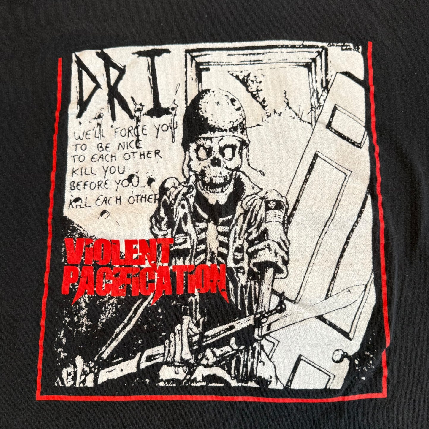 Dirty Rotten Imbecils (D.R.I.) Band Violent Pacification Y2K Vintage T-Shirt Size XL