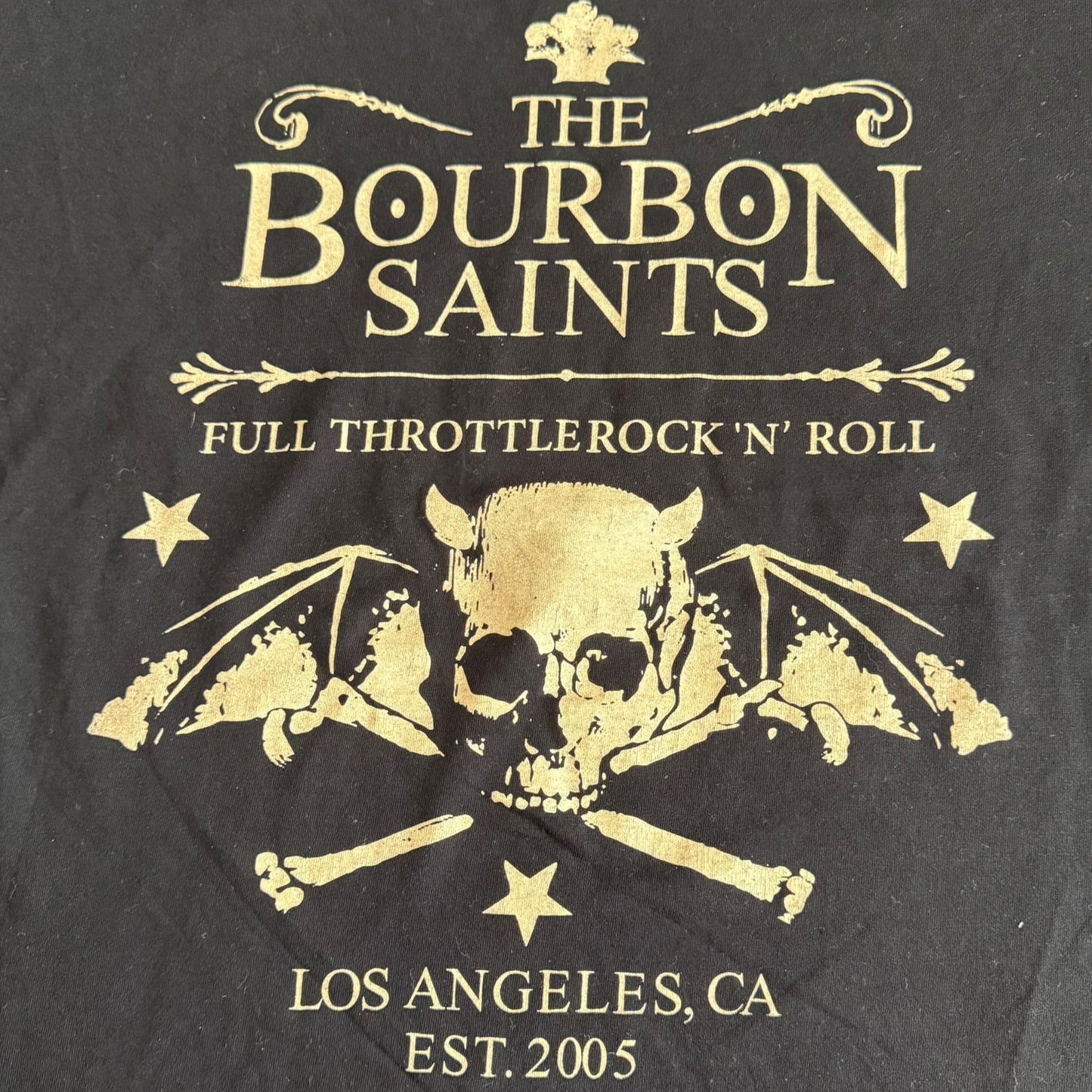 The Bourbon Saints Band Full Throttle Rock N Roll T-Shirt Size L