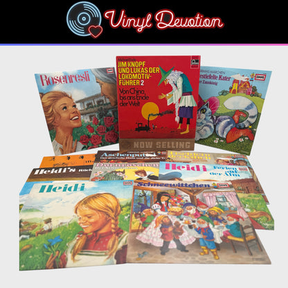 German Children's Vinyl Europa 11 LP Lot - Gebrüder Grimm, Johanna Spyri, Michael Ende, Wilhelm Busch, Heidi, etc