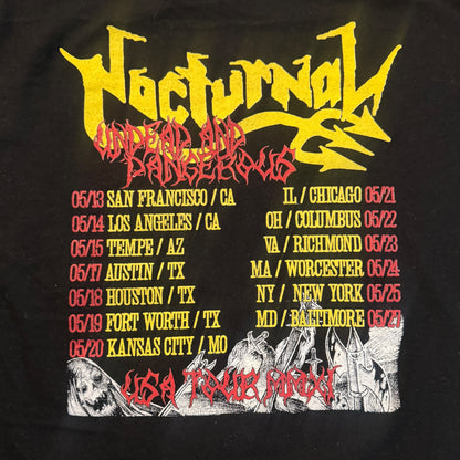 Nocturnal Band 2011 USA Tour T-Shirt Size M German Thrash Black Metal