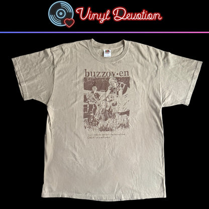 Buzzoven Sludge Band Milk Carton Tan T-Shirt Size XL Buzzov•en Weedeater