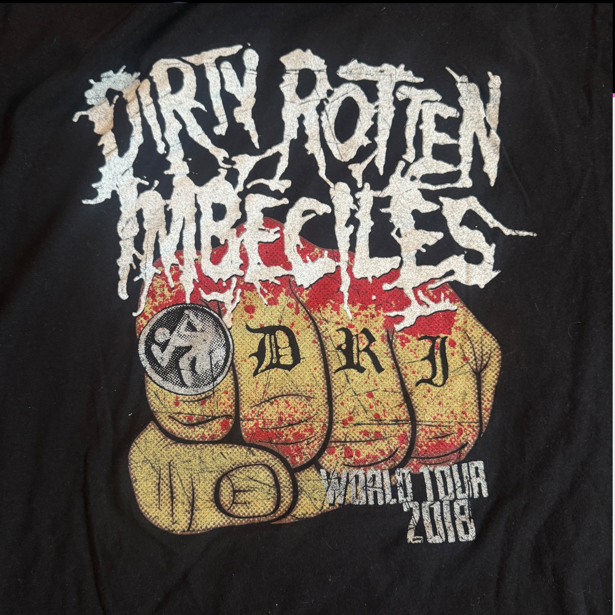 D.R.I. Dirty Rotten Imbeciles Band World Tour 2018 T-Shirt Size L