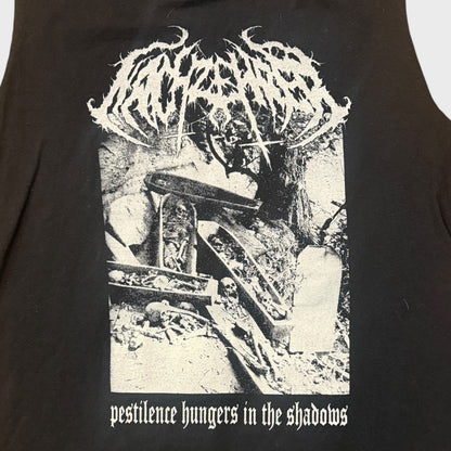 Nachzehrer Band Pestilence Hungers In The Shadows Cut Sleeves T-Shirt Size S