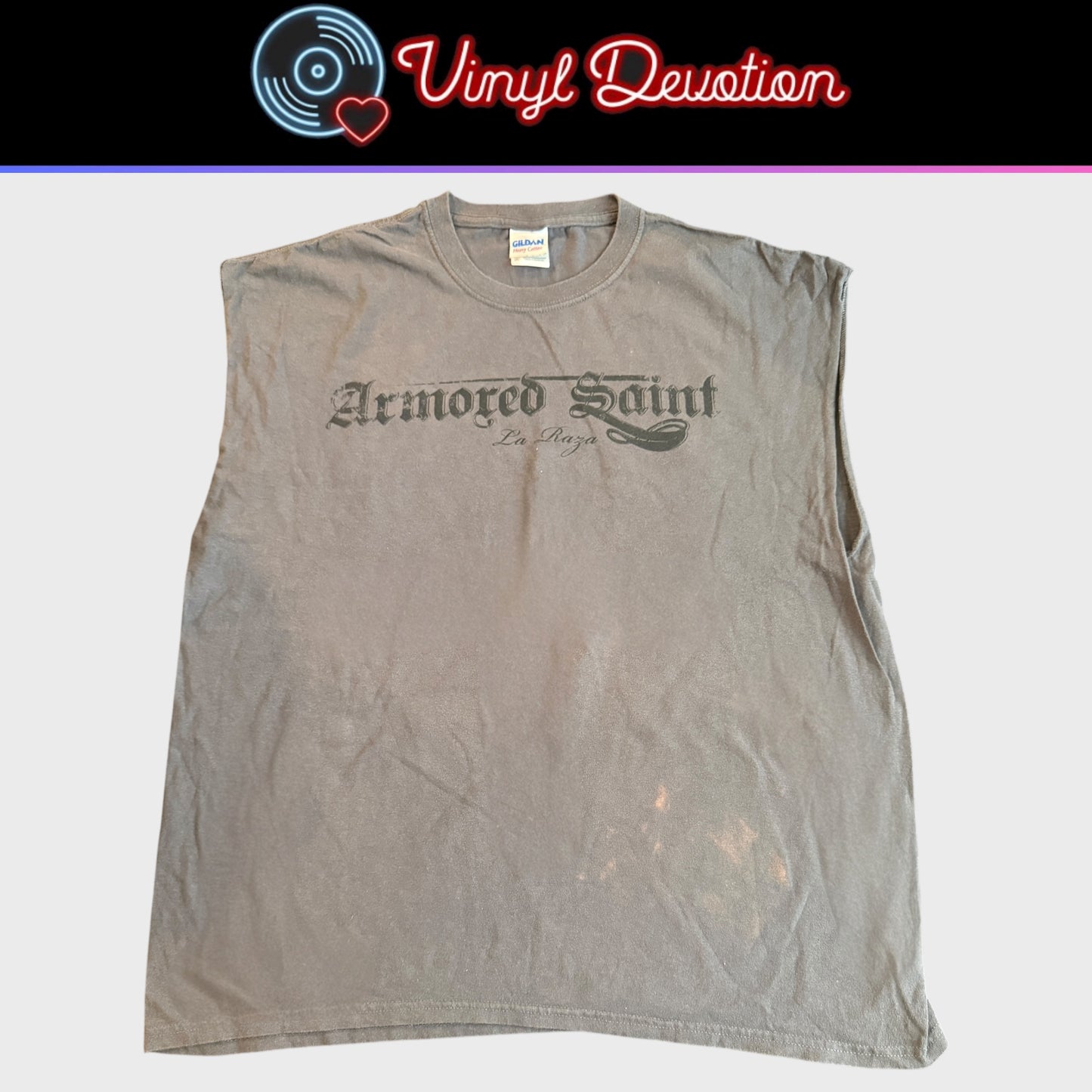 Armored Saint La Raza Sleeveless Gray T-Shirt Size XL