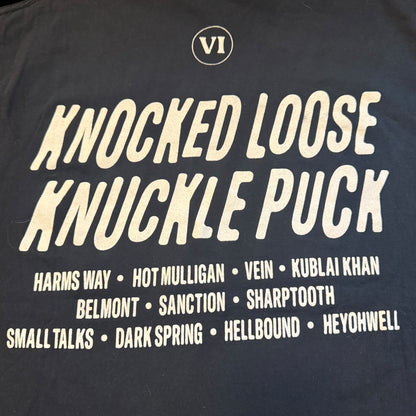 Snowed In 2018 Hardcore Festival T-Shirt Size L Knocked Loose Kublai Khan TX Vein.fm