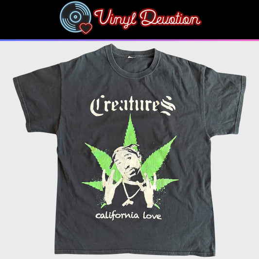 Creatures Hardcore Band California Love 2Pac T-Shirt Size L Disgrace Twitching Tongues