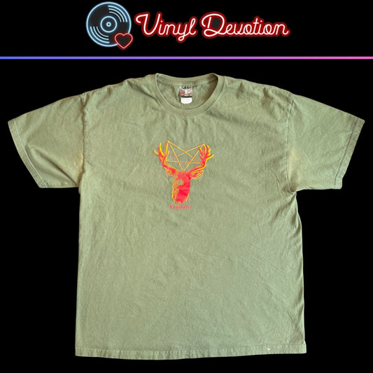 Big Business Band Pentagram Deer Green Vintage T-Shirt Size XL Karp Melvins The Whip
