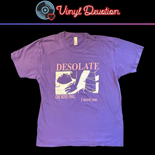 Desolate NY Metalcore Band One More Final: I Need You Purple T-Shirt Size L