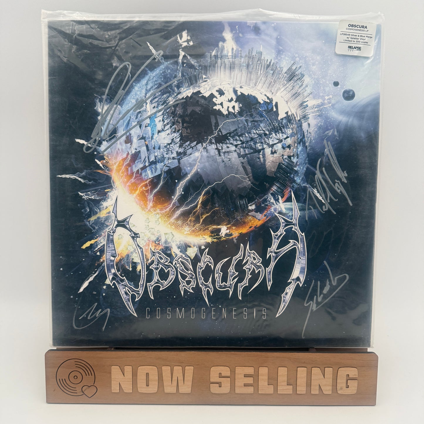 Obscura - Cosmogenesis Vinyl LP Silver Blue Merge Splatter SIGNED