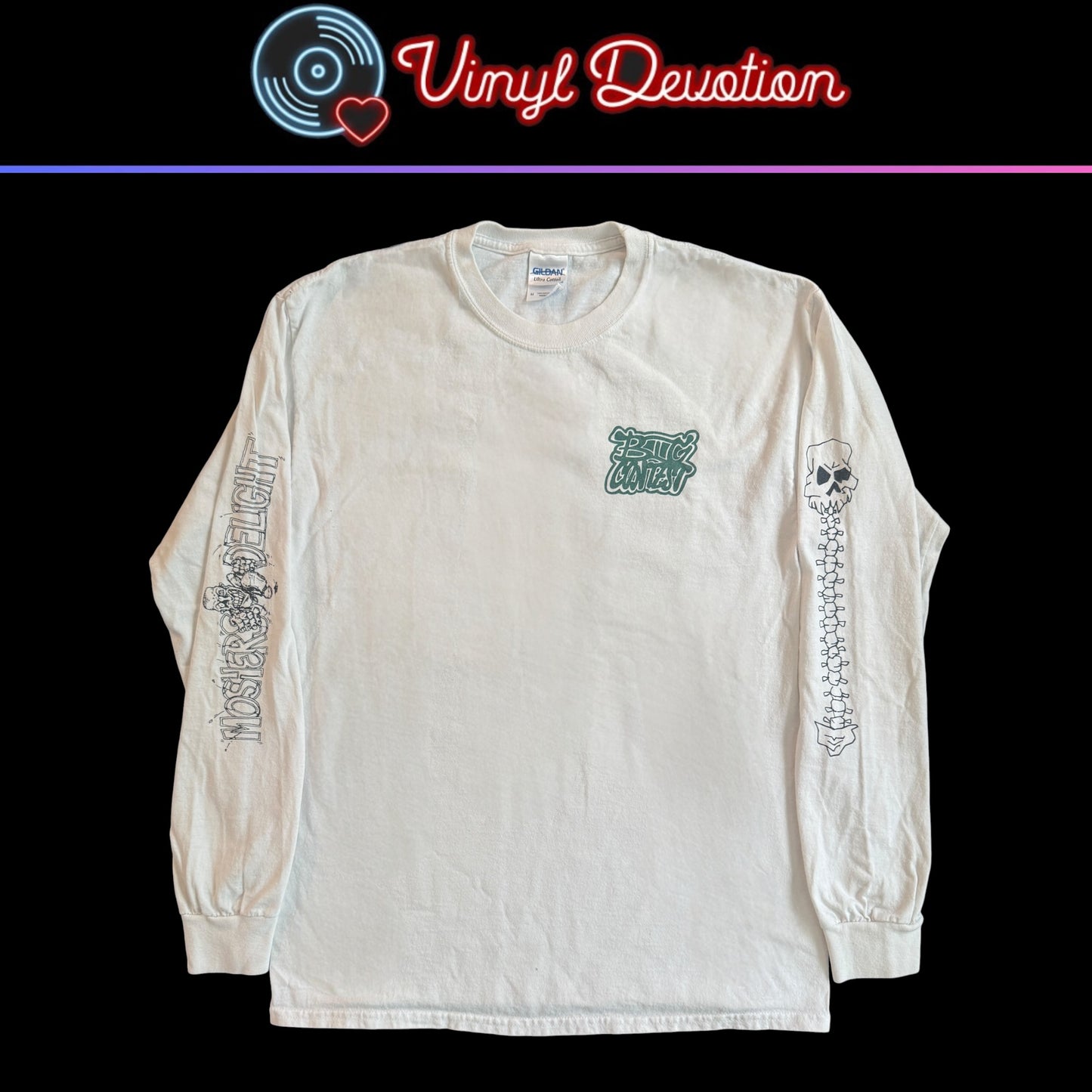 Big Contest Hardcore Band Time Will Tell White Long Sleeve T-Shirt Size M Title Fight Step Forward