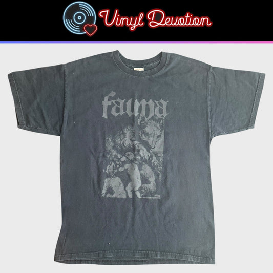 Fauna Cascadian Black Metal Band Rain Vintage T-Shirt Size L Avifauna