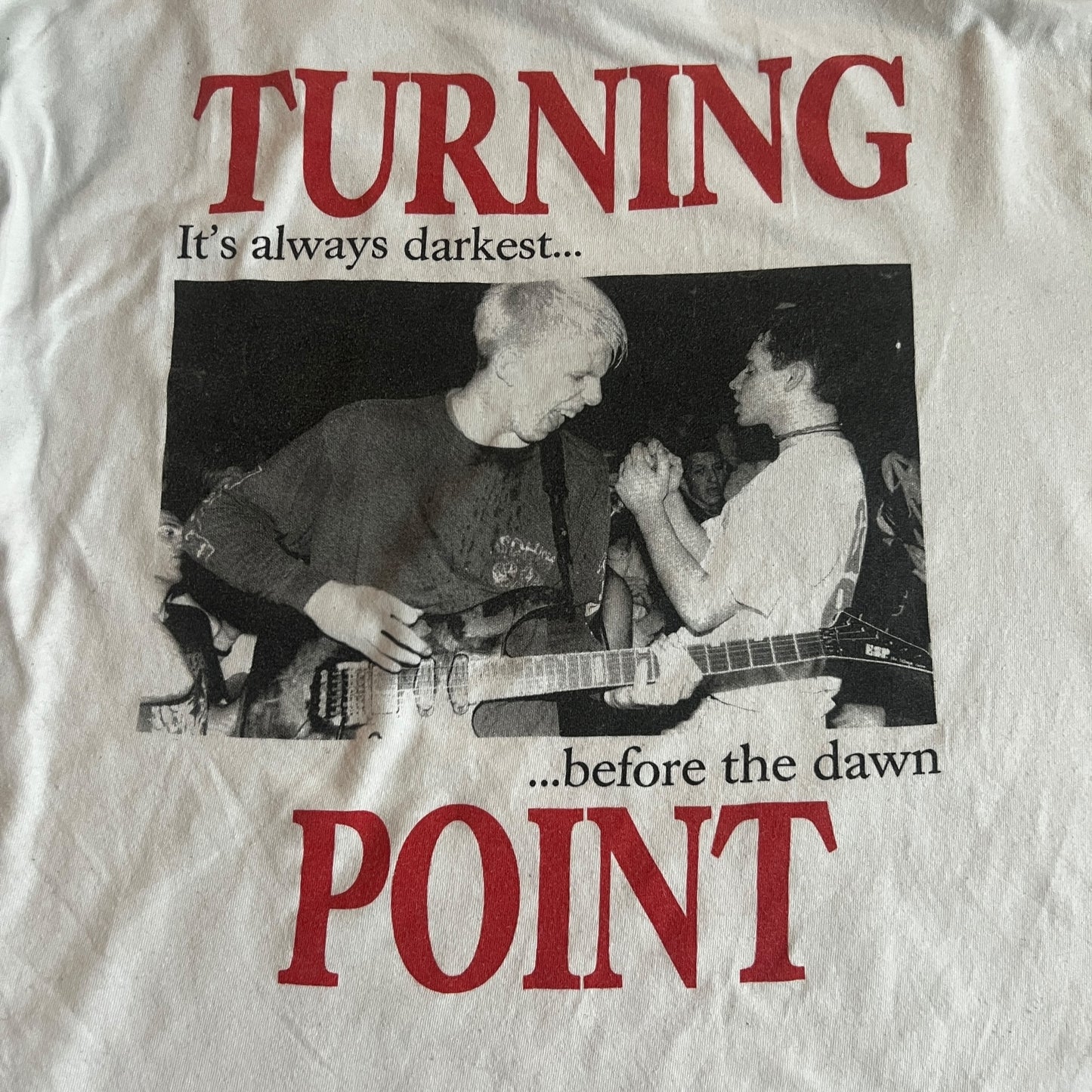 Turning Point Band It's Always Darkest Before The Dawn Long Sleeve White T-Shirt Size XL