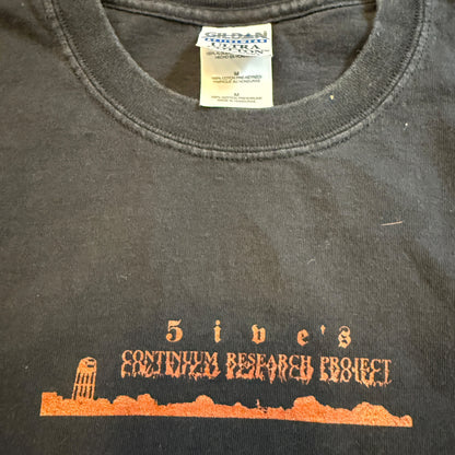 5ive's Continuum Research Project Band 2002 Vintage Cut Sleeves T-Shirt Size M Palms Gozu ISIS The Band