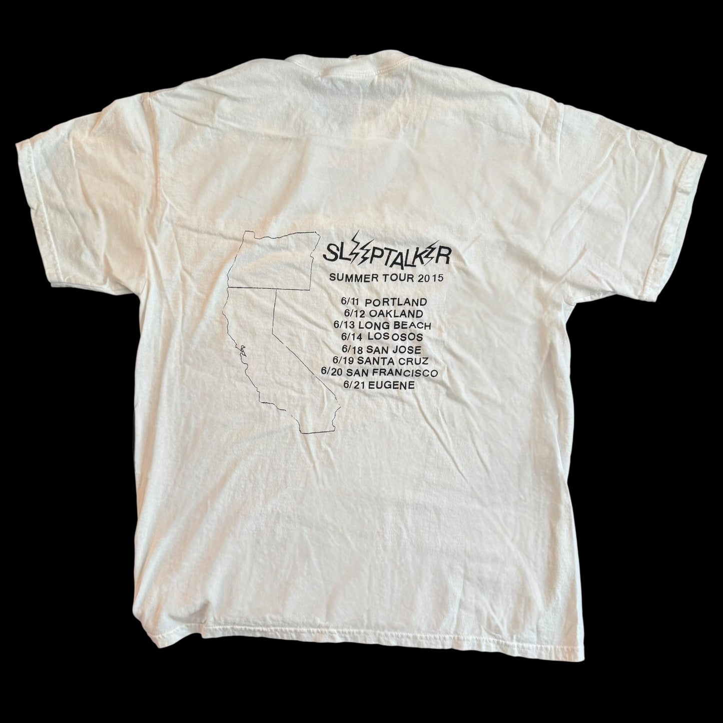 Sleeptalker Band Dream Tripping 2015 Tour White T-Shirt Size L Yaphet Kotto