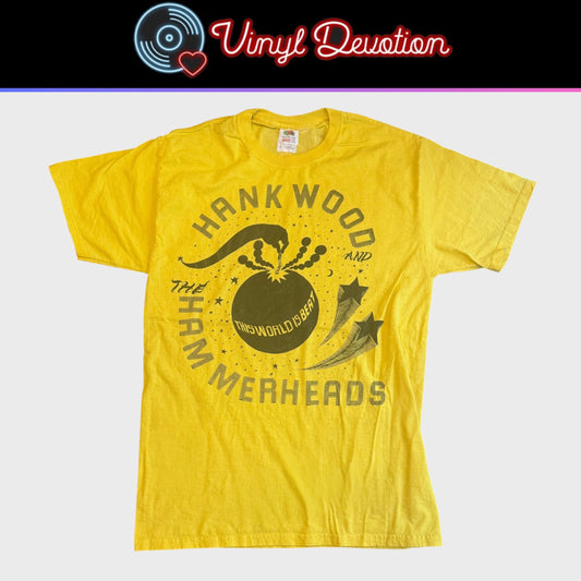 Hank Wood And The Hammerheads Band This World Is Beat Yellow T-Shirt Size M