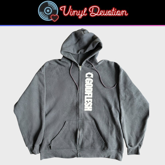 Godflesh Band Self Titled Y2K Vintage Zip Up Hoodie Size XL