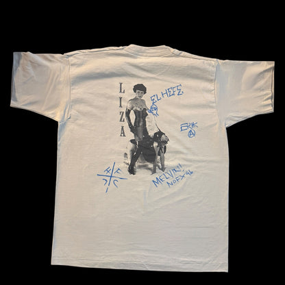 NOFX Band Liza 1996 Vintage Tan T-Shirt Size XL SIGNED BY THE BAND