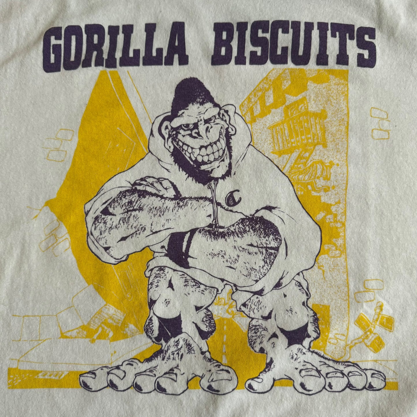 Gorilla Biscuits Band Hold Your Ground  White Long Sleeve T-Shirt Size XL