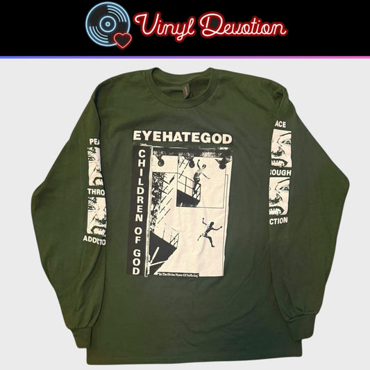 EyeHateGod Band Children Of God Military Green Long Sleeve T-Shirt