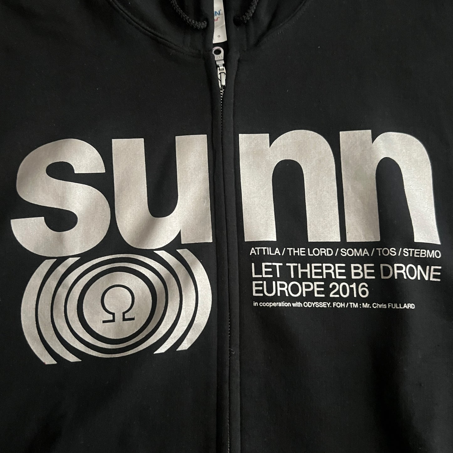 Sunn O))) Band Let There Be Drone 2016 Sleeveless Zip Up Hoodie Size L