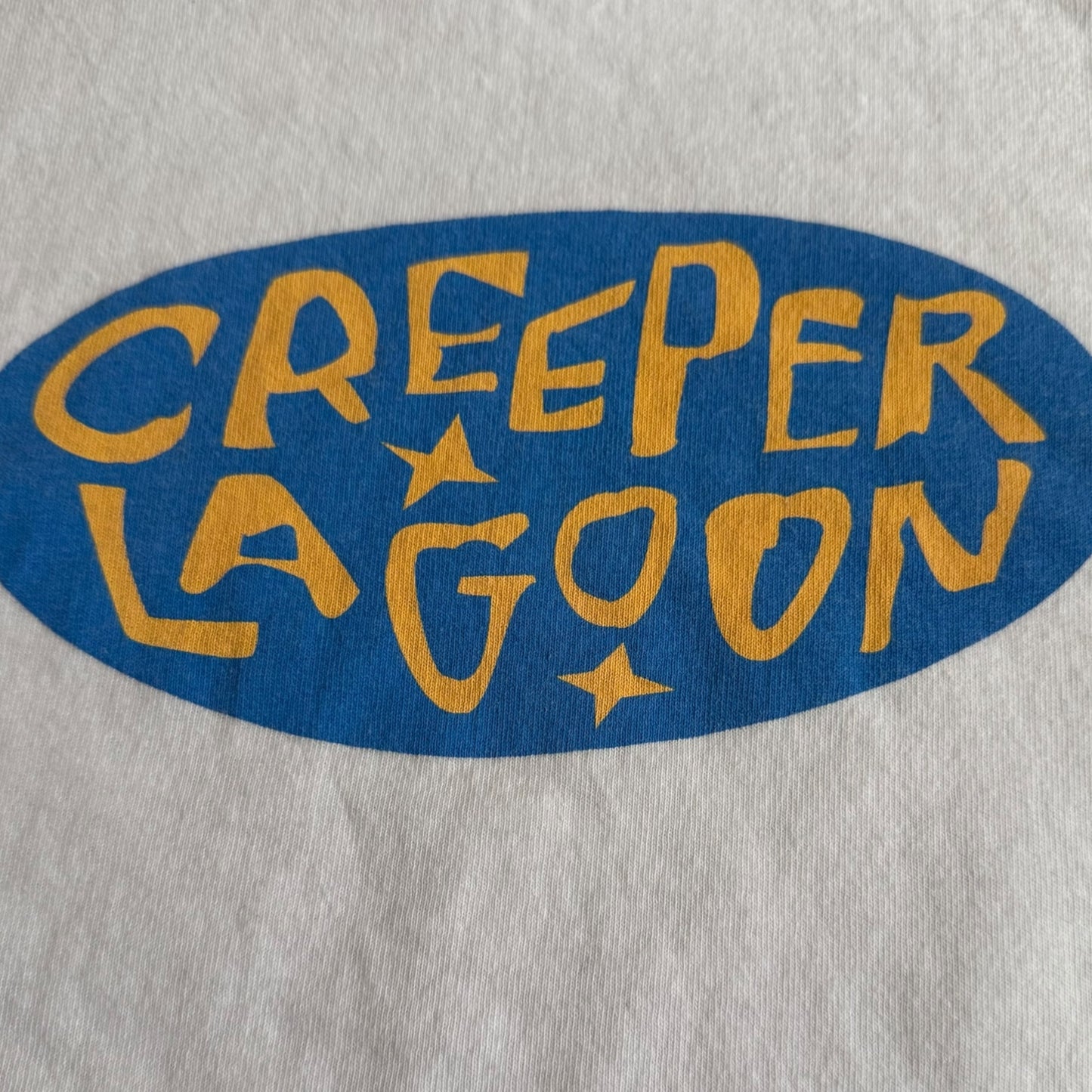 Creeper Lagoon Band 1998 Vintage White Ringer T-Shirt Size L