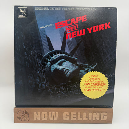 Escape From New York Soundtrack Vinyl LP Original 1st Press John Carpenter