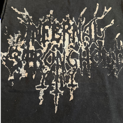 Infernal Stronghold Band Cut Sleeves and Neckline T-Shirt Size S Woe Blazon Rite Daeva