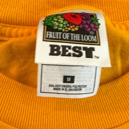 Harkonen Band Dump The Bosses Yellow 2001 Vintage T-Shirt Size M Helms Alee Botch